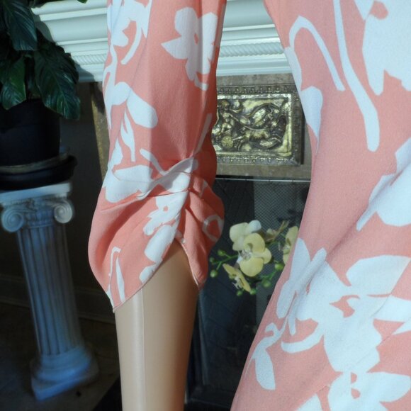 Altuzarra Soft Peach/White Floral Print Shirt Dress Size IT 40 - US 8 - Picture 11 of 16